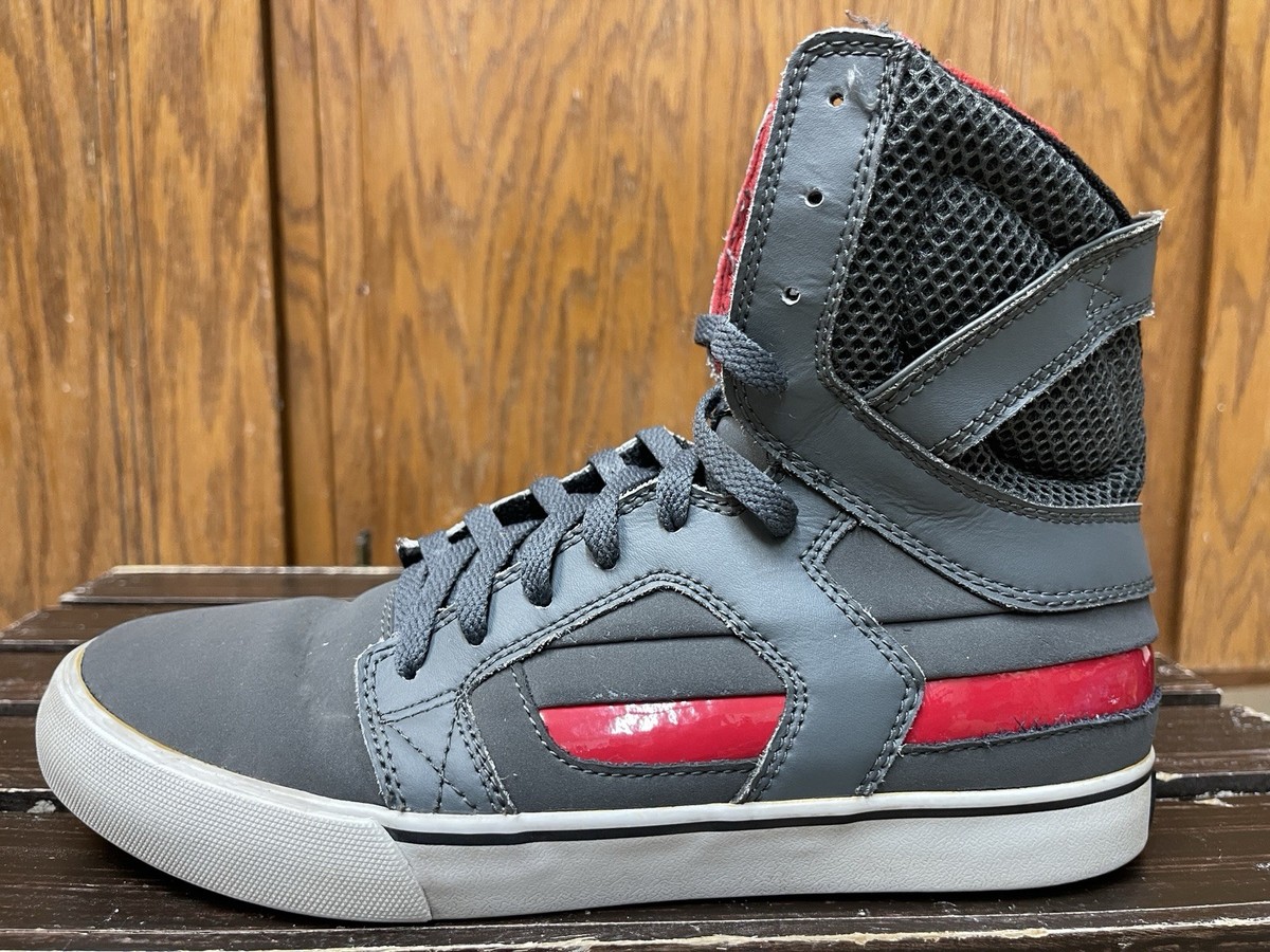 Supra Chad Muska 002 Skytop Grey Red High Skate Shoes Performance