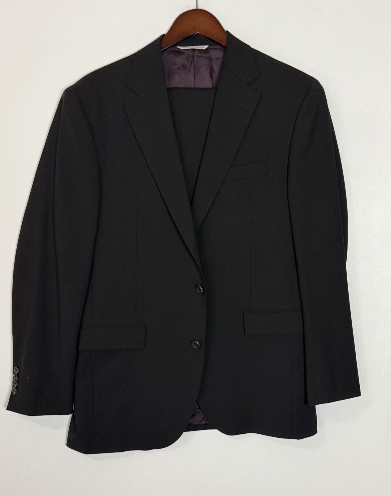 Jack Victor Esprit Solid Black Two Button Suit Si… - image 2