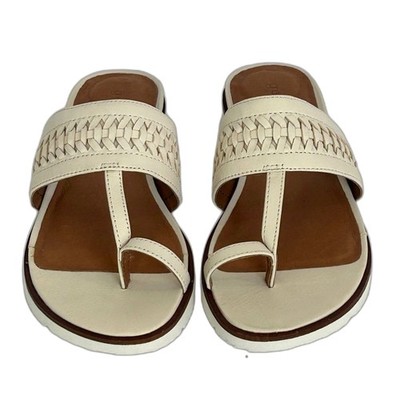 Gentle Souls by Kenneth Cole Thong Sandals Size 7.5 Color Off-White Leather