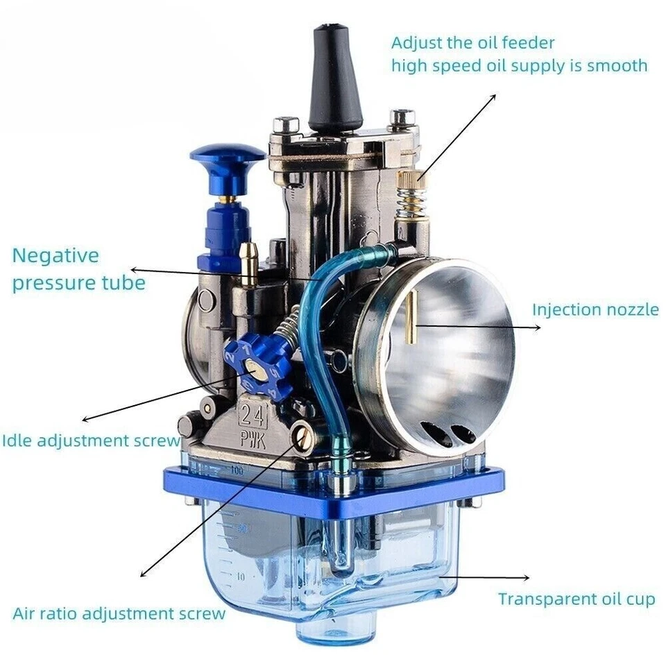 Universal Carby Carburetor Power Jet Kit PWK24 24mm For 50cc-125cc Dirt Pit Bike - Image 3 of 4