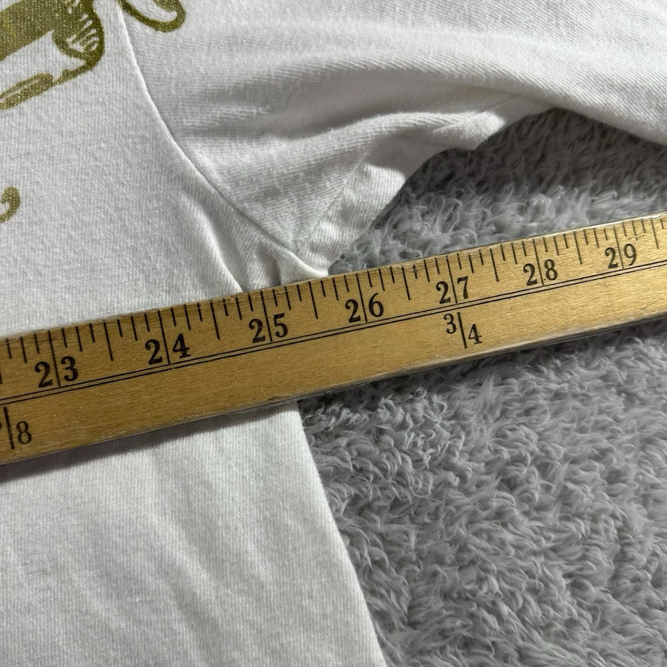 ВИНТАЖНАЯ мужская рубашка Mecca США 3x белая с надписью Y2K хип-хоп уличная одежда - Изображение 4 из 4