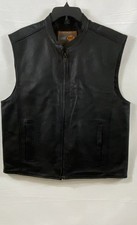 Vintage First Classics Men's Black Biker Motorcycle Leather Vest Sz L