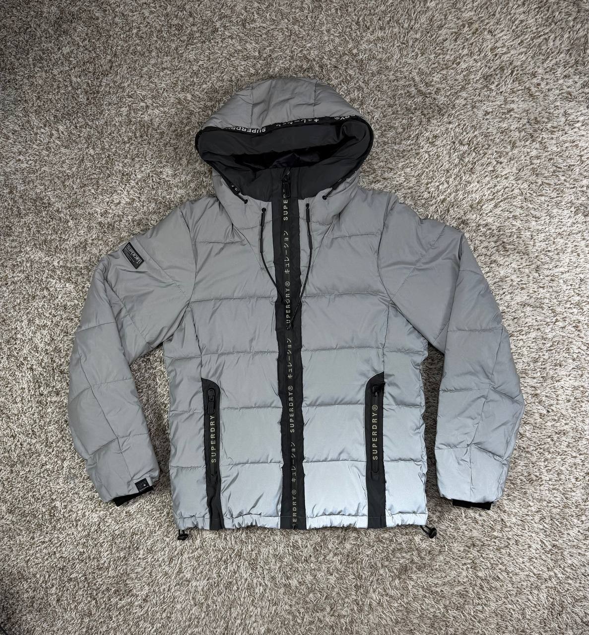 Superdry Reflective Padded Down Jacket Light Gray… - image 1