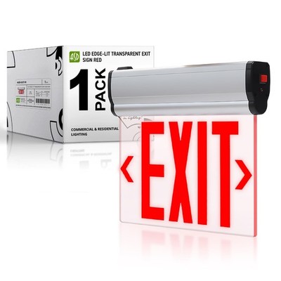 ASD LED Emergency Exit Sign with Battery Backup - 120/277V UL 3W Rotatable Li...
