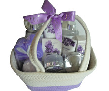 Bath Gift Set for Women- 11 Pcs Lavender Body Spa Basket Kits, Holiday, Birthday