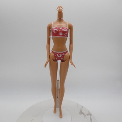 Barbie Doll Fashion Fever Body Bellybutton Molded Swimsuit Heel Feet Mattel 2000