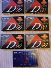 Lot of 7 - 6 TDK D90 And 1 SONY 90 Cassettes See Photos For More Description NOS