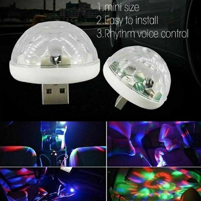 2x Mini USB Disco Party DJ LED Bühneneffekt Licht Lampe Laser Crystal Magic Ball