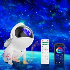 Star Projector Space Dog, Galaxy Projector for Bedroom Remote Control, Blueto...