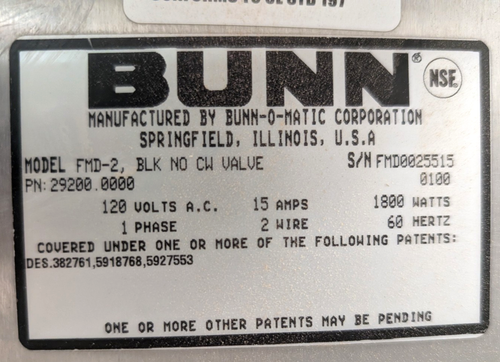 Bunn FMD-2, Black Base, Two Flavors Powdered Drink Dispenser, 120V, No Feet - 第 8/9 張圖片