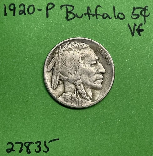 1920-P Buffalo 🦬 Indian Head Nickel 5c Vf Very Fine