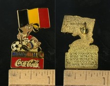 VINTAGE FIFA USA WORLD CUP SOCCER 1994 MASCOT & COCA-COLA BELGIUM PIN