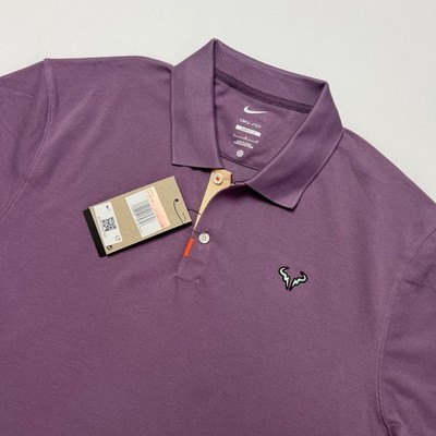 NIKE Rafa Tennis Men's Slim-Fit Polo Pique Color Space Purple Size L DD8532-538