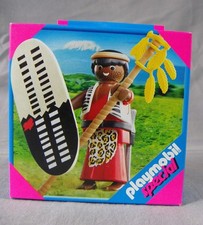 PLAYMOBIL 4685 GUERRIER MASSAI arborigène lance plume bouclier jupe BOITE NEUF