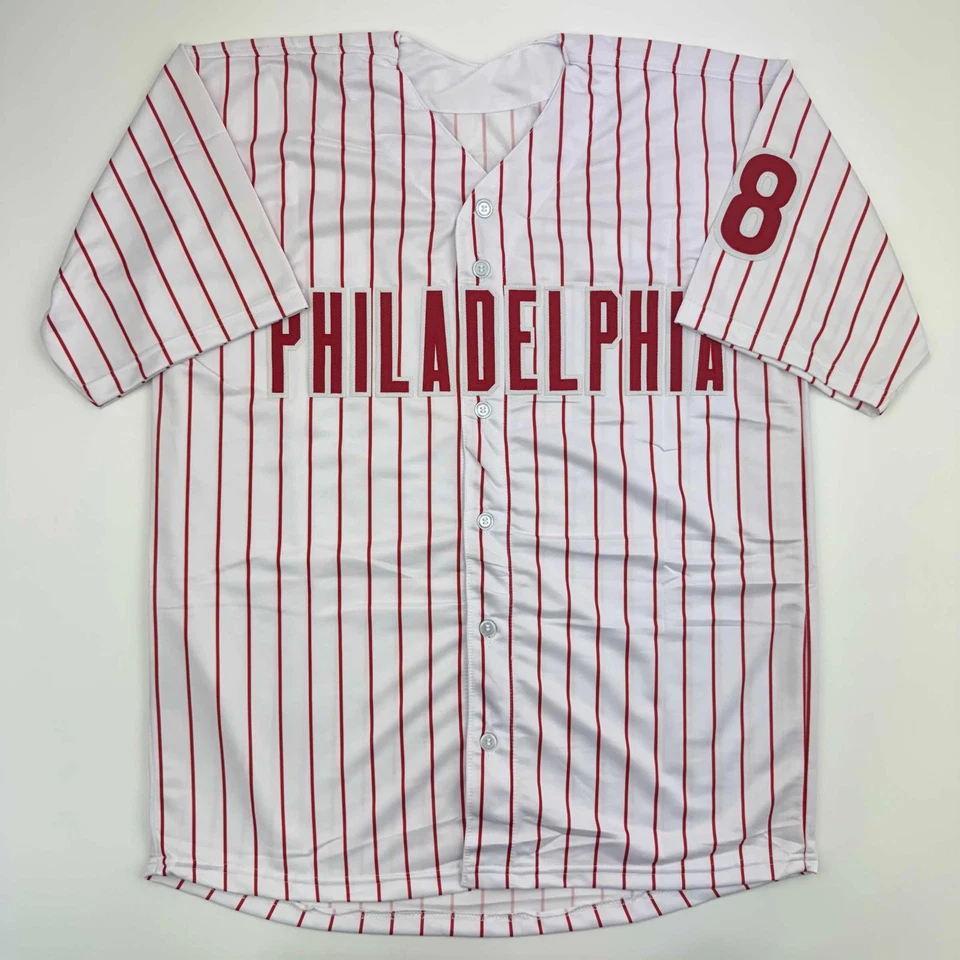 Camiseta a rayas autografiada/firmada de Jayson Werth Philadelphia Beckett certificado de autenticidad BAS Foto 4 de 4