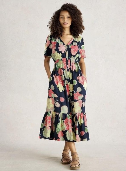 Women White Stuff Dress Navy Viscose M