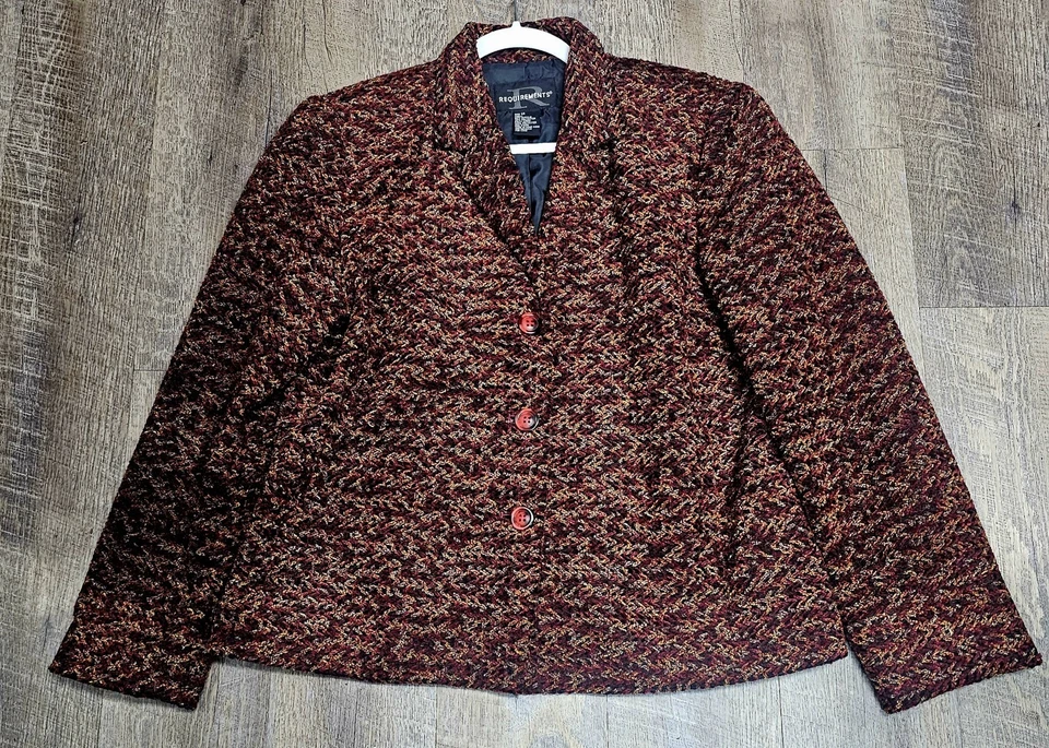 Blazer Requirements Tweed Multicolor Mujer’s Talla 14 Foto 4 de 4