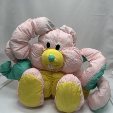 VTG Good Stuff 1992 Pastel Bunny Plush Nylon Spiral Ears Like Puffalump Easter