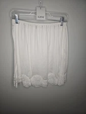 Vintage Adonna 100% Nylon White Half Slip Style#3318 Size Large