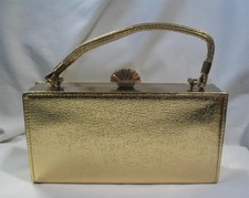 1950s faille Vintage Black Faille Half-Moon Box Purse with Embroidered Red Rose Patch — listing 4