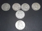 6 Ben Franklin Half Dollars 1953-D & 1954 P-D-S