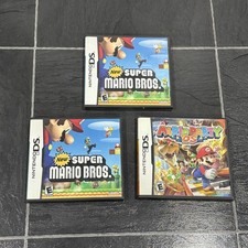SIN JUEGOS Super Mario Bros And Mario Party Nintendo DS Fundas Y Manuales Lote De 3