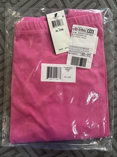 Polo Ralph Lauren Big Girl's Spring Pink Stretch Jersey Legging Size XL 16 NWT - Picture 5 of 5