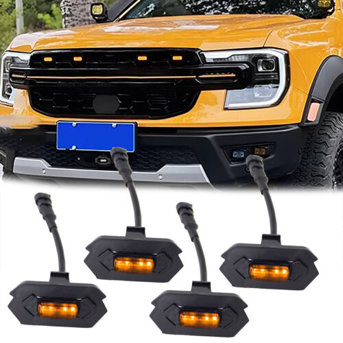 4PCS Grille Grill LED Light Marker DRL Fog Light For Ford RANGER T9 2023-2024 - Picture 2 of 12
