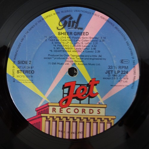 GIRL Original UK 1980 LP 'SHEER GREED' Lyric Inner DEF LEPPARD, LA GUNS TORME G+ - Picture 5 of 13