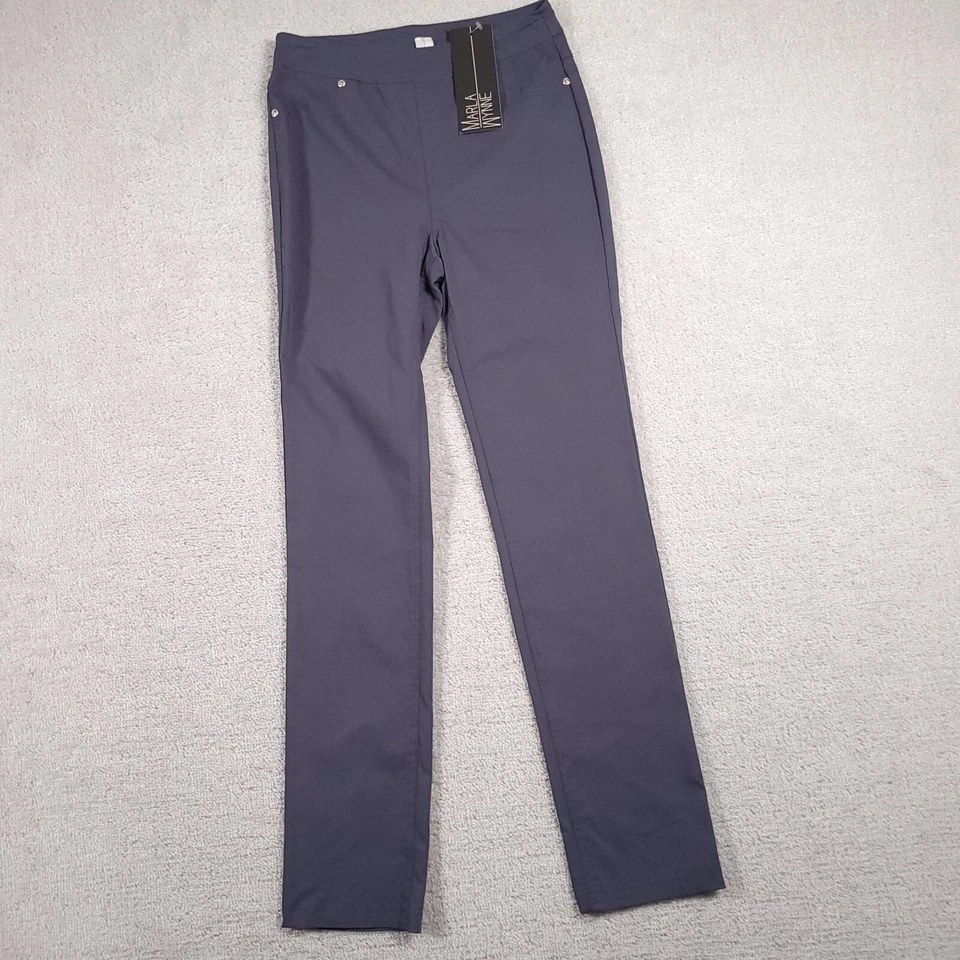 Calça legging feminina Marla Wynne 2 cinza cintura média bolsos magros EUA - Imagem 2 de 4