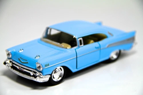 NEW 5" Kinsmart 1957 Chevrolet Bel Air Diecast Model Toy Car 1:40 Chevy Blue - Picture 5 of 5