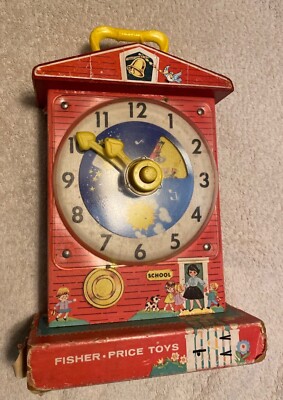 Fisher Price Toys telling time clock Some Peeling Of The Paper