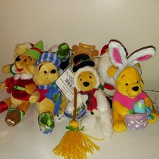8 vintage Disney Store  Parks Winnie the Pooh Beanie stuffed animals w/ tags