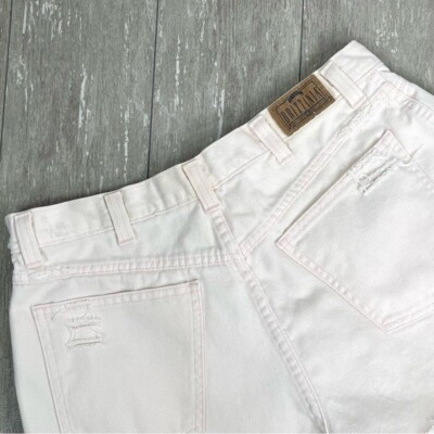 Vtg Brittania Pink Distressed Altered Denim High Waisted Jean