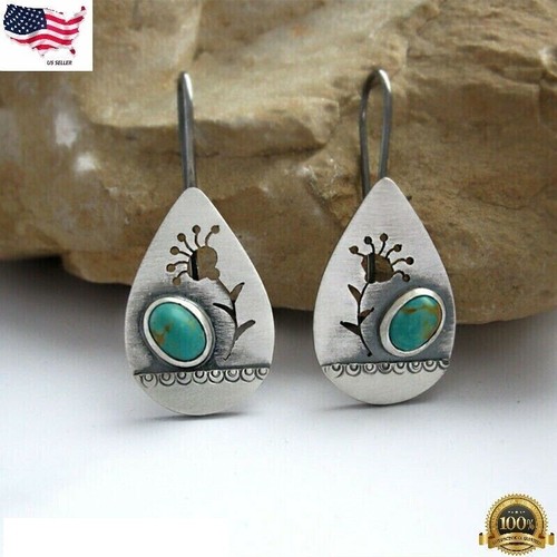 Dangle Earrings Fashion 925 Silver Ear Hook Drop Earrings Women Turquoise Wedding Jewelry Gifts 244490 - Foto 10