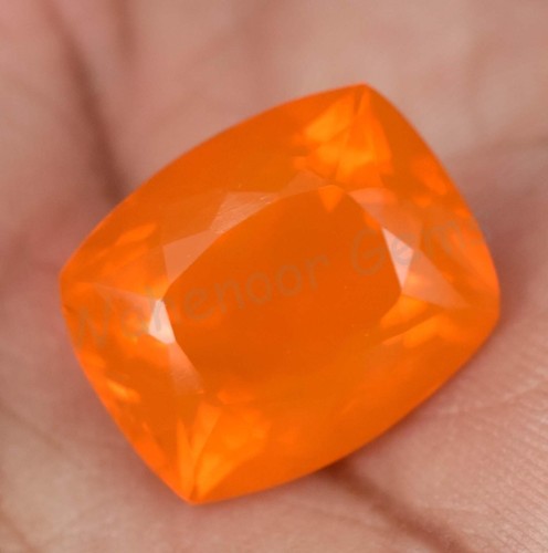 Natural Orange Opal 12.70 Ct Cushion Certified Unheated Welo Australian Gemstone - Picture 4 of 5