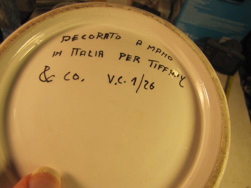 Vaso grande Majoica italiana vintage XX secolo per TIFFANY & CO. - Foto 9 di 16