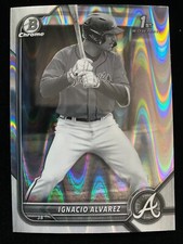 2022 Bowman Draft Chrome IGNACIO ALVAREZ 1st Rookie B&W RAYWAVE REFRACTOR RC SP