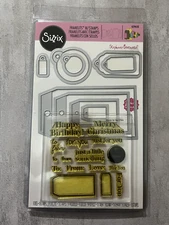 Sizzix Holidays Birthday Gifts Framelits With Stamps Set~Stephine Barnard 659650