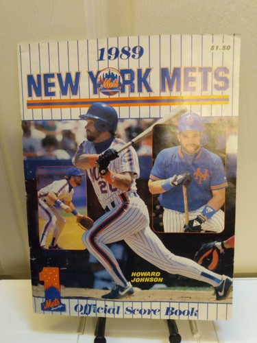 Vintage 1989 New York Mets vs. Padres Baseball Programm Punktebuch Howard Johnson - Bild 1 von 9