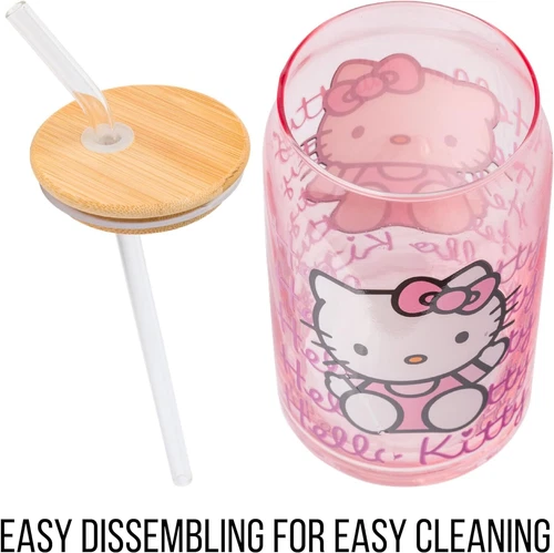 Silver Buffalo Sanrio Hello Kitty Glass Tumbler - Thumbnail 3