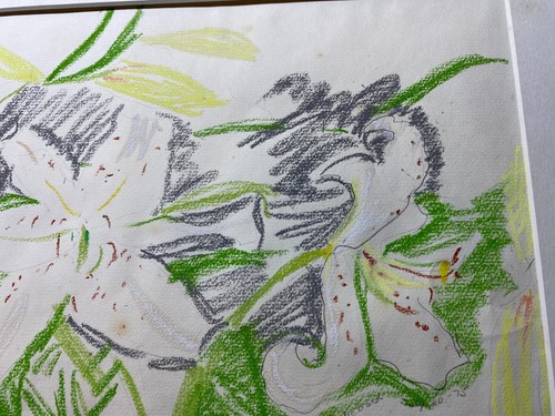 Rare Jean Ballard Hebard "Lilys" Pastel Painting - Signed And Framed - Picture 9 of 16