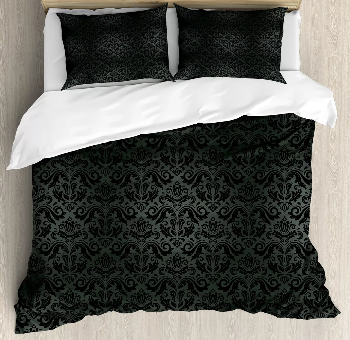 Damask pillow shop shams