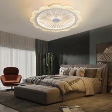 Enclosed Caged Ceiling Fan with Light 3 Wind Speeds Dimmable 3 Bedroom Colors