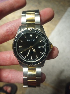 Wristwatch Eclipse Gold Tone Black Dial Date