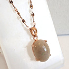 4.24 Ct. Ethiopia Natural White Oval Play-of-Color Opal Silver Rose GoldPendant — photo 7