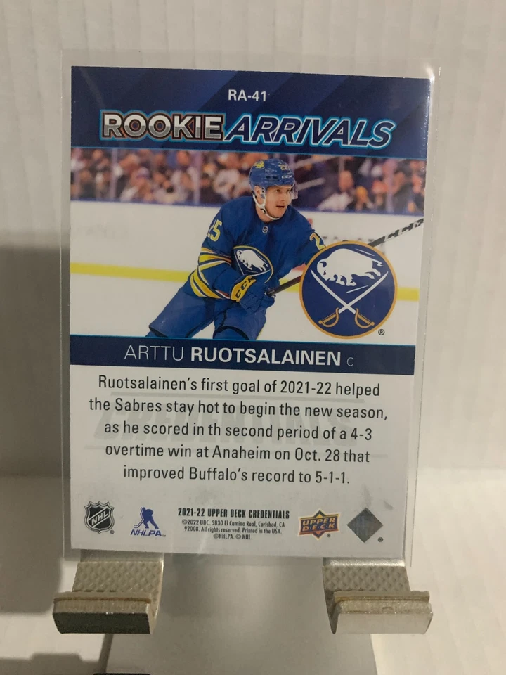 2021-22 Upper Deck Credentials Arttu Ruotsalainen Rookie Arrivals  #RA-41 - Image 2 of 2