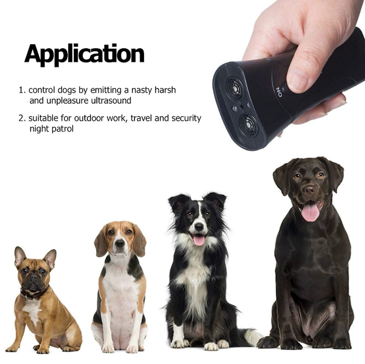 Ultrasonic Anti-Bark Dog Trainer Repeller - 2 Pack With LED Light, Gentle Sonic Chaser