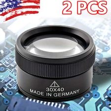 2PCS 40X30 Magnifying Loop Loupe Jewelry Eye Glass Jewelers Magnifier Pocket US