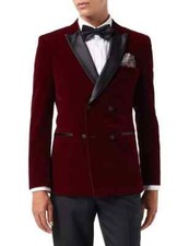 Mens Red Velvet Blazer Gifting Wedding Evening Celebration Christmas Gatherings